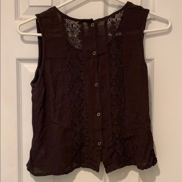 Black cropped lace tank top - Picture 3 of 4